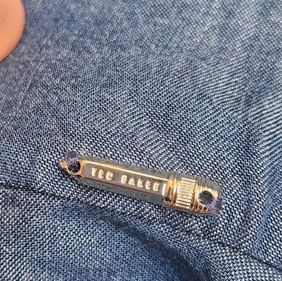 Ted Baker Nwot Meggi Pleated Crew Neck Frill Tencel Mini Dress Size 4 - Picture 8 of 10